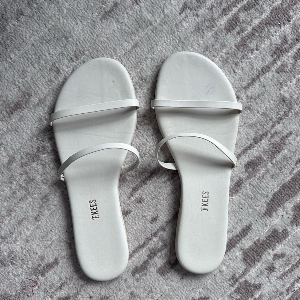 TKEES Women's White Sandals